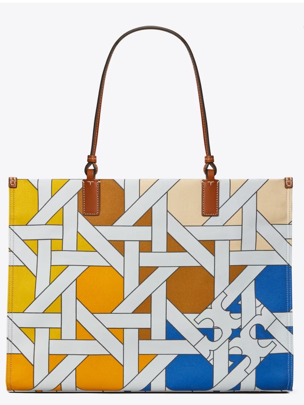 Tory Burch ELLA CANVAS BASKETWEAVE TOTE - Picture 2 of 10